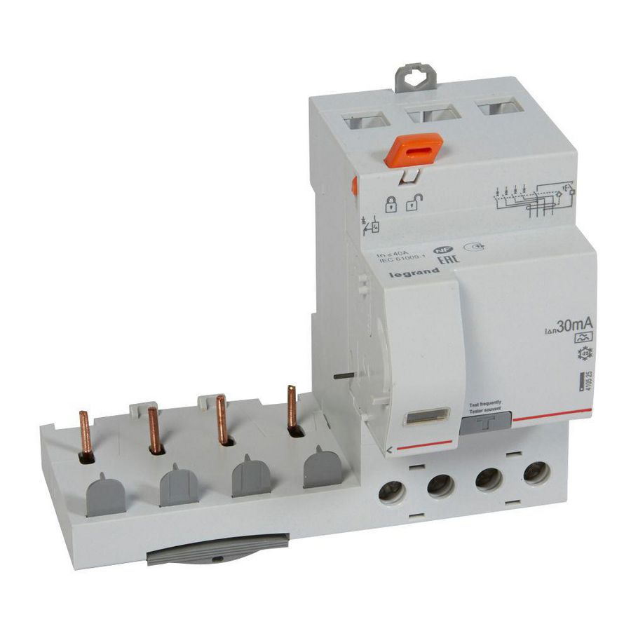 Aardlekblok 4-polig 40A 30mA A DX3 DIN