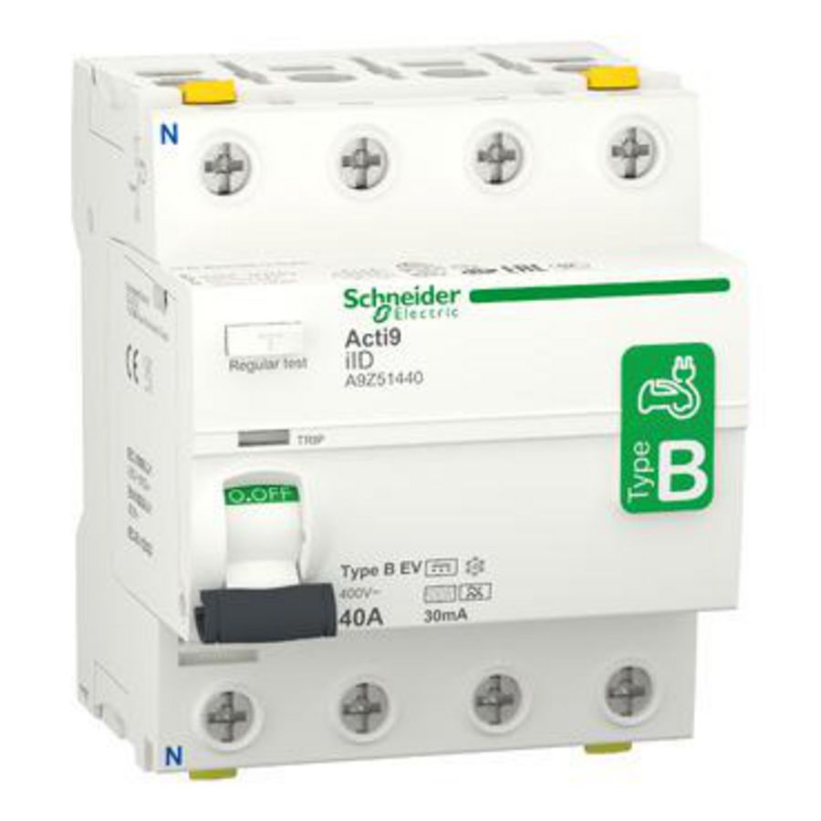 Aardlekschakelaar 4-polig 40A 30mA Type B-EV Acti9