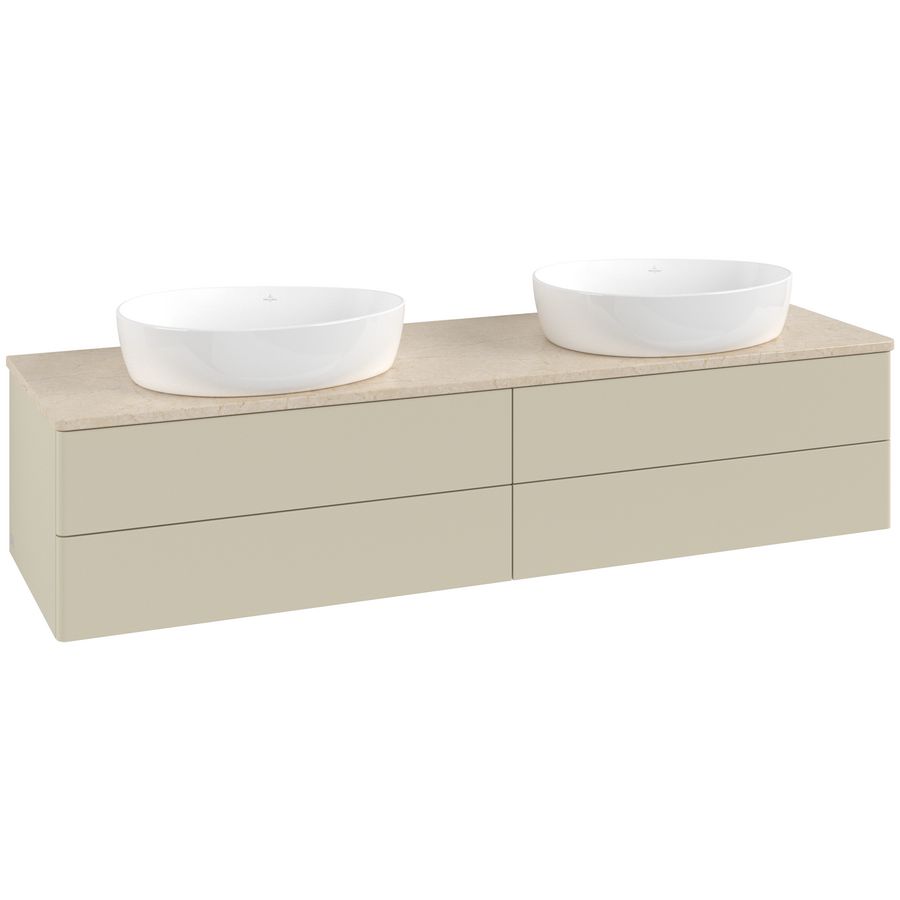 Wastafelonderkast Antao 1600x360x500mm S.Grey Matt Lacquer K28013HJ