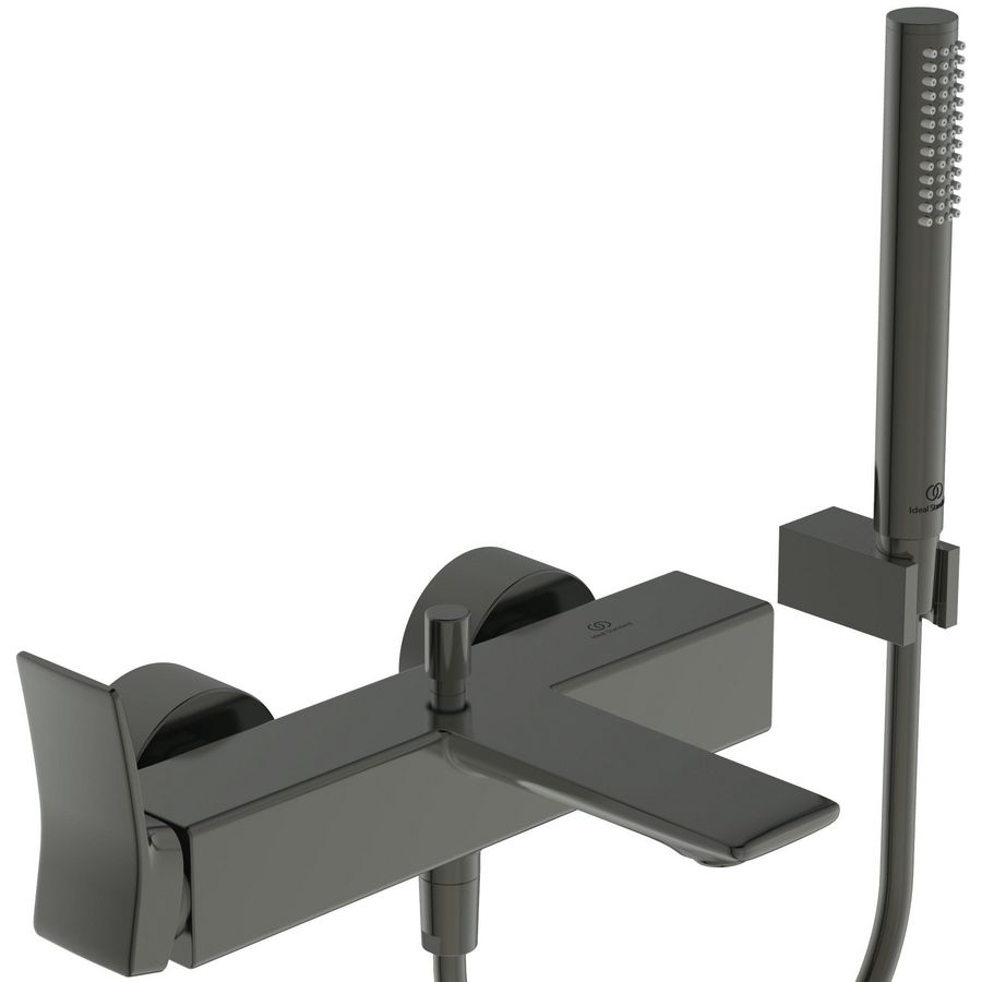 Conca bad/douchemengkraan met badset magnetic grey (grijs)