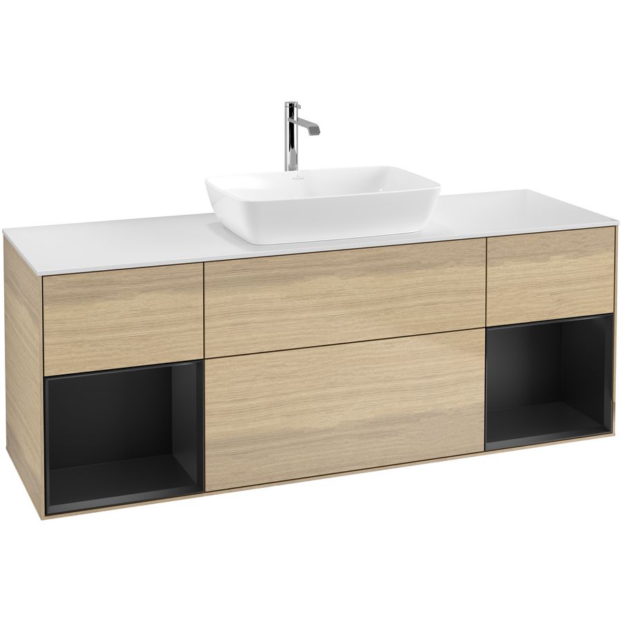 Wastafelonderkast Finion 1600x603x501mm Oak Veneer G861PDPC