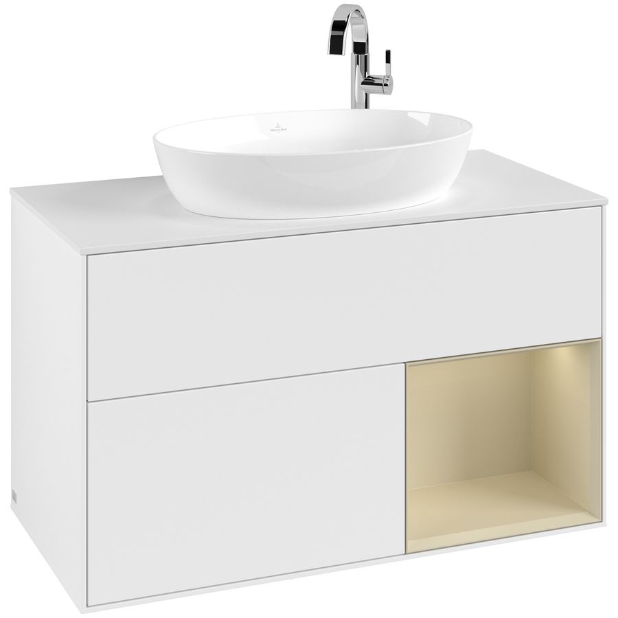 Wastafelonderkast Finion 1000x603x501mm White Matt Lacquer G901HJMT
