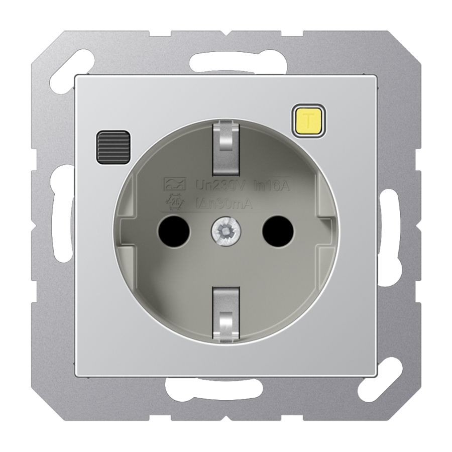 Wandcontactdoos A500 met ALS 30mA alu Saf+