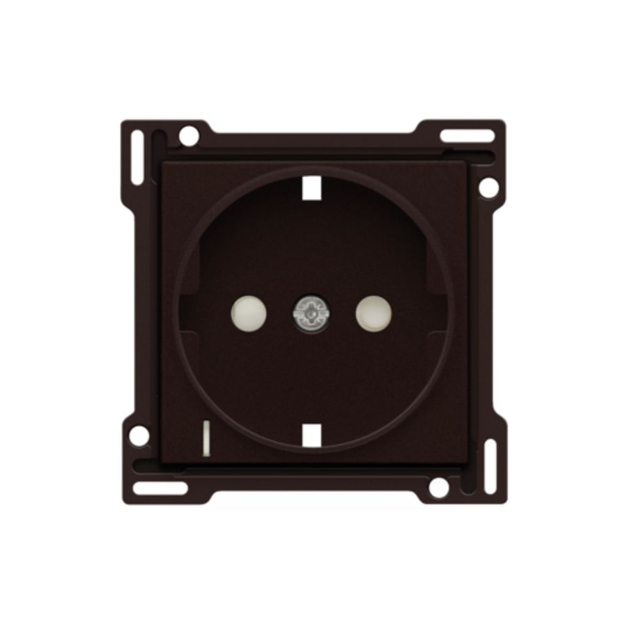 Afwerkingsset stopcontact randaarde besch/spanning D.brown