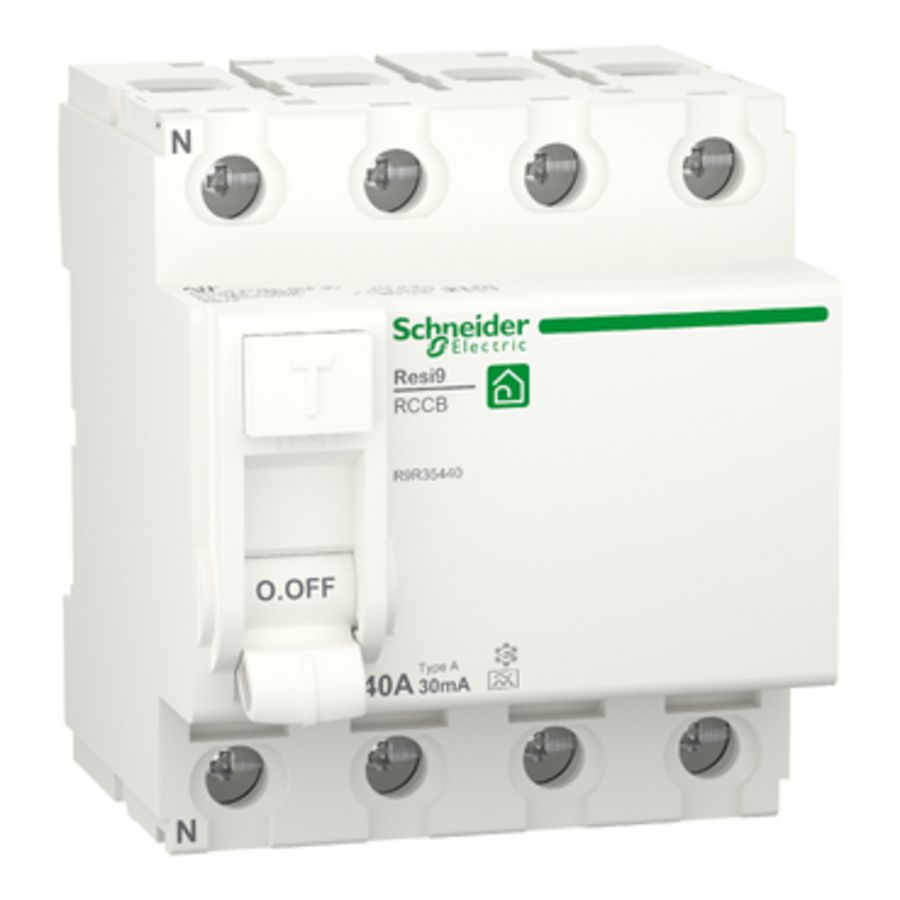 Aardlekschakelaar 4-polig 40A 6000A 30mA Type A Resi9