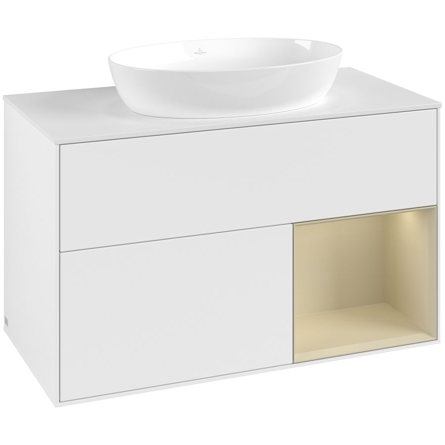 Wastafelonderkast Finion 1000x603x501mm White Matt Lacquer GA21HJMT