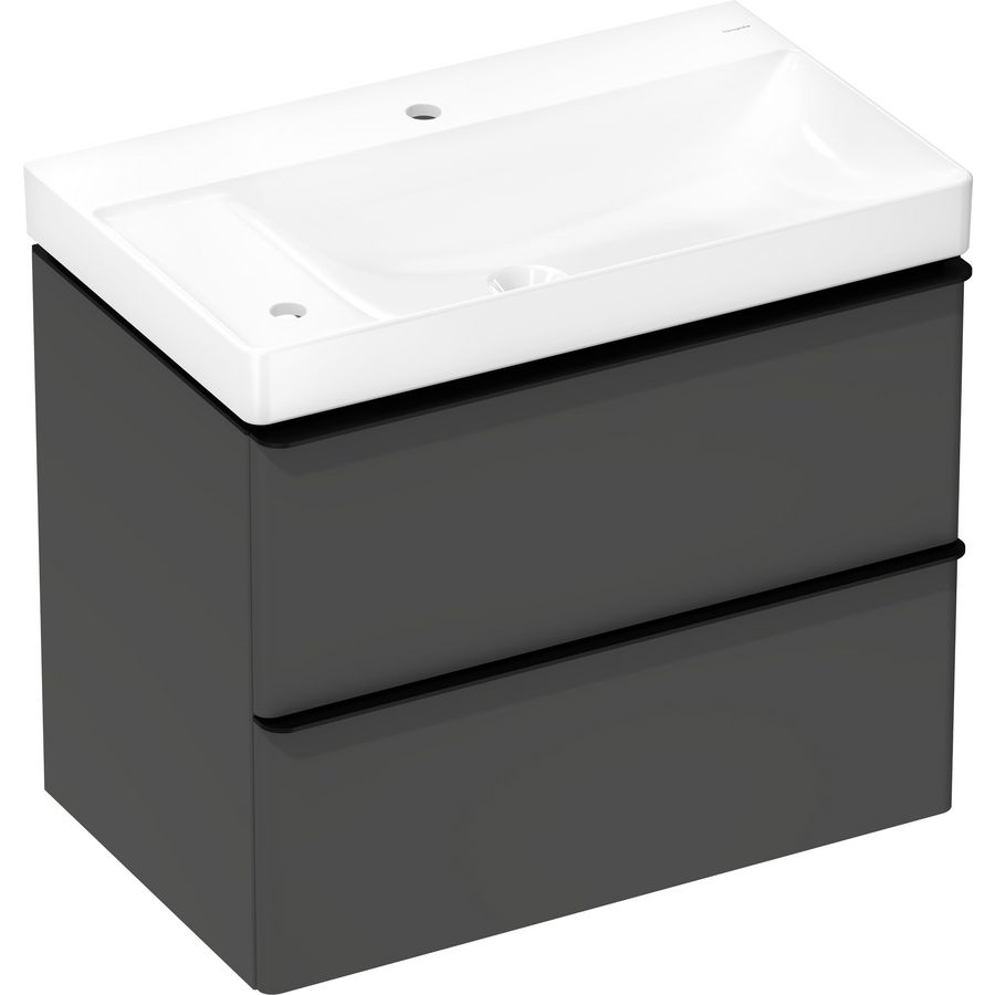 Badmeubel Xelu Q set Diamond Matt Grey 780/475 LI. greep mat zwart