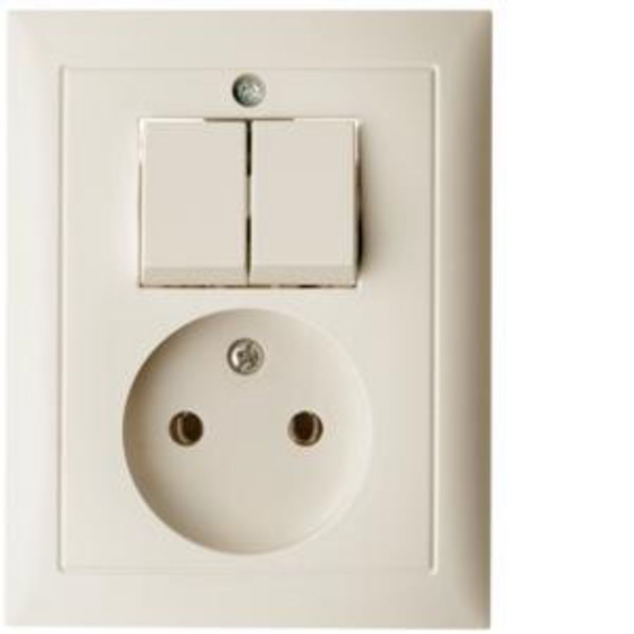 Combinatie WCD 2P seriesch. berker S.1/B.3/B.7 wit glans