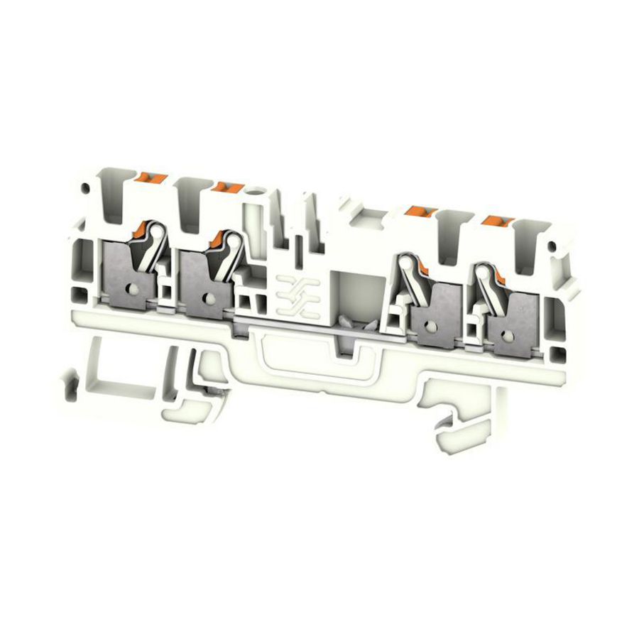 Aardklem PE PUSH IN wit 2.5mm² 800V connections: 4, VVE=50