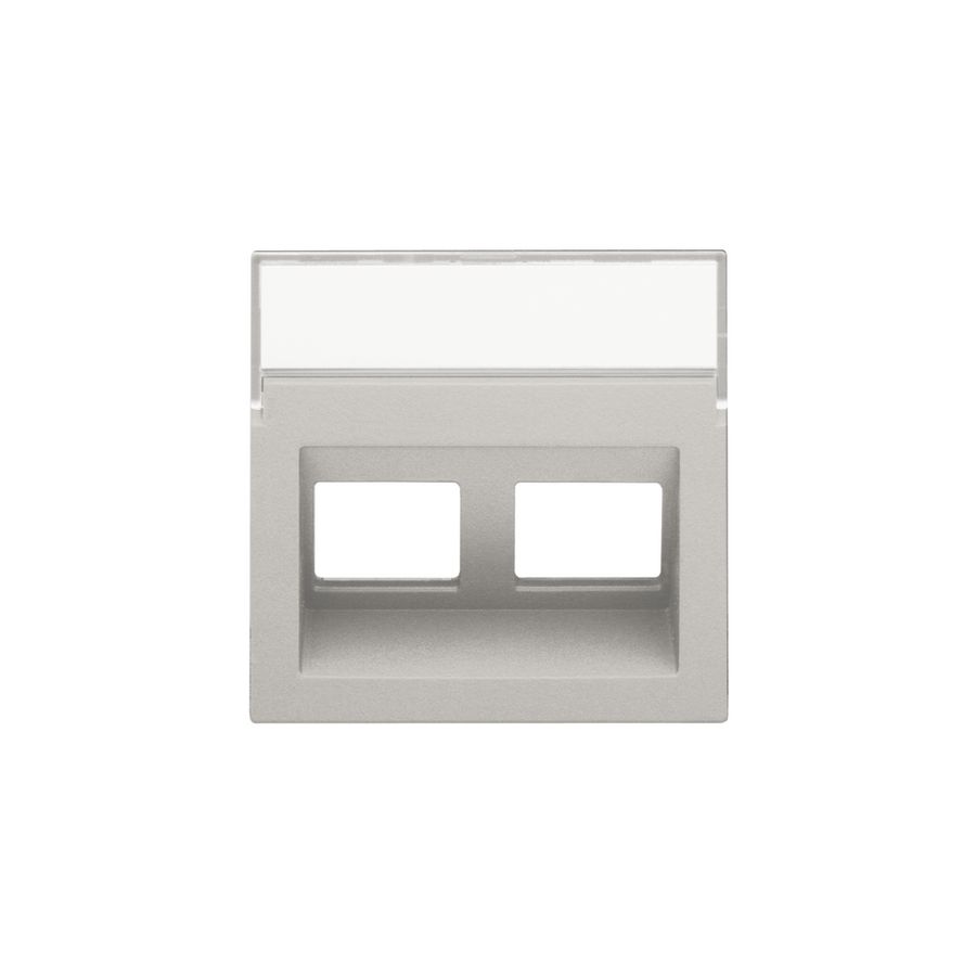 Centraalplaat data 2x RJ schuine uitgang light grey
