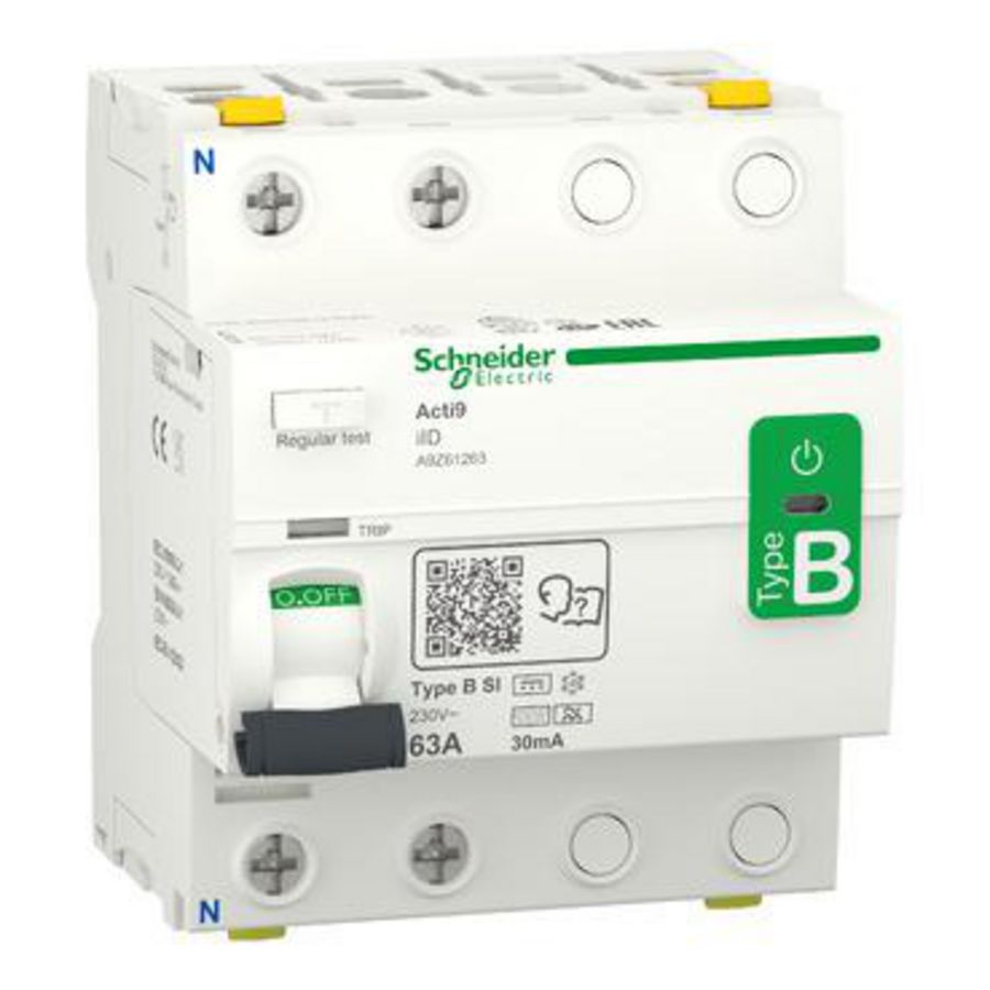 Aardlekschakelaar 2-polig 63A 30mA Type B-SI Acti9