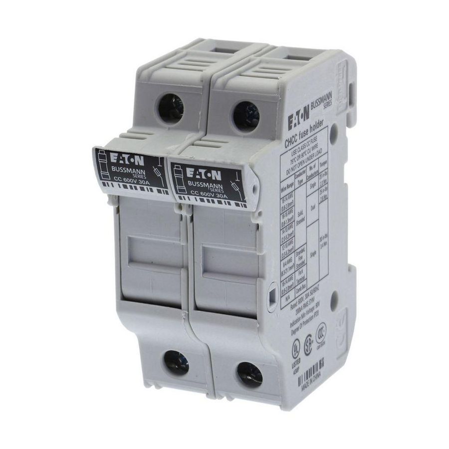 Zekeringhouder laagspan.30 A AC 600 V 10x38mm CC 2P UL VVE=6
