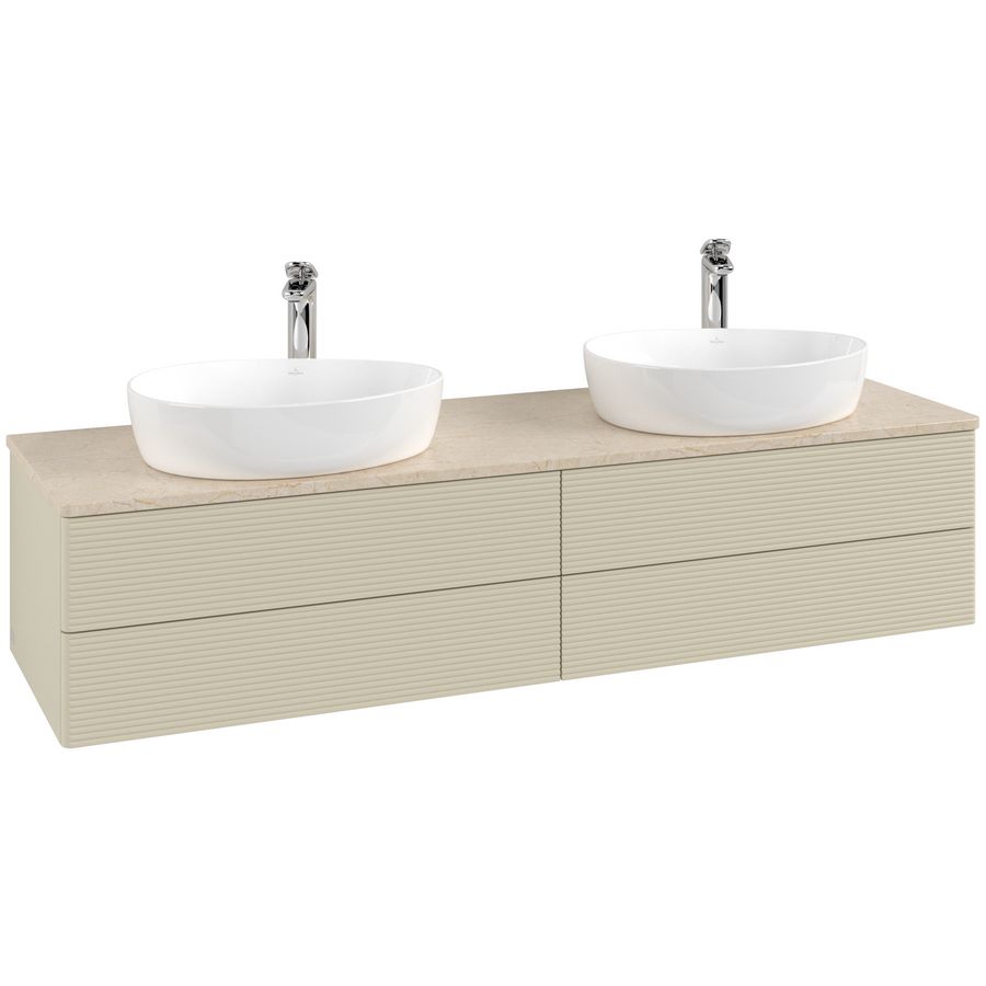 Wastafelonderkast Antao 1600x360x500mm S.Grey Matt Lacquer K28153HJ