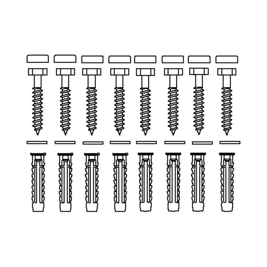 Set a 8st. Bevestigingsmateriaal V8613 voor massieve muren