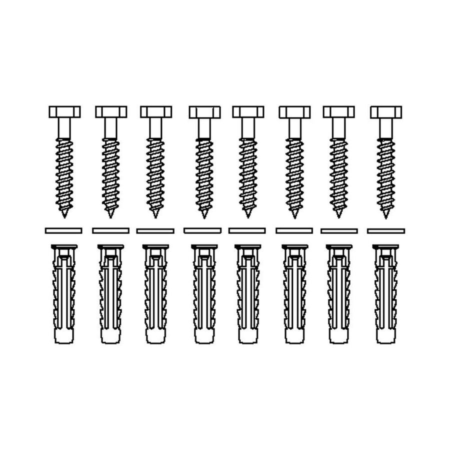Set a 8st. Bevestigingsmateriaal V8610 voor massieve muren