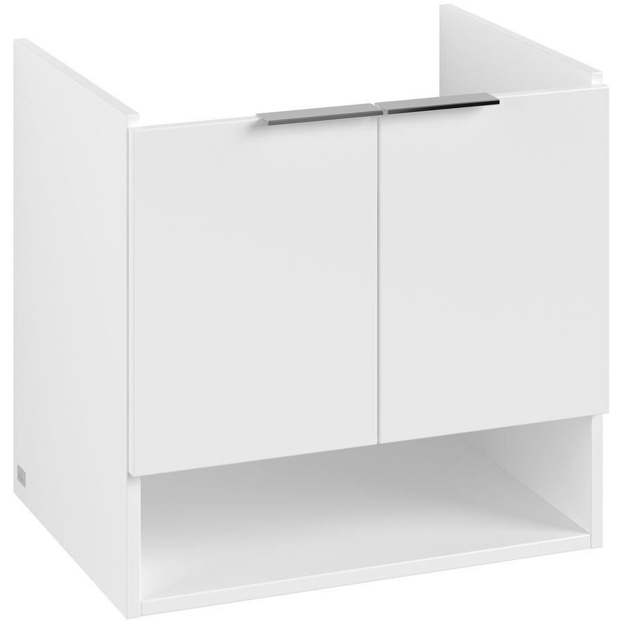 Wastafelonder. ARCHITECTURA 550x520x420mm wit mat B88900MS greep alu. glans