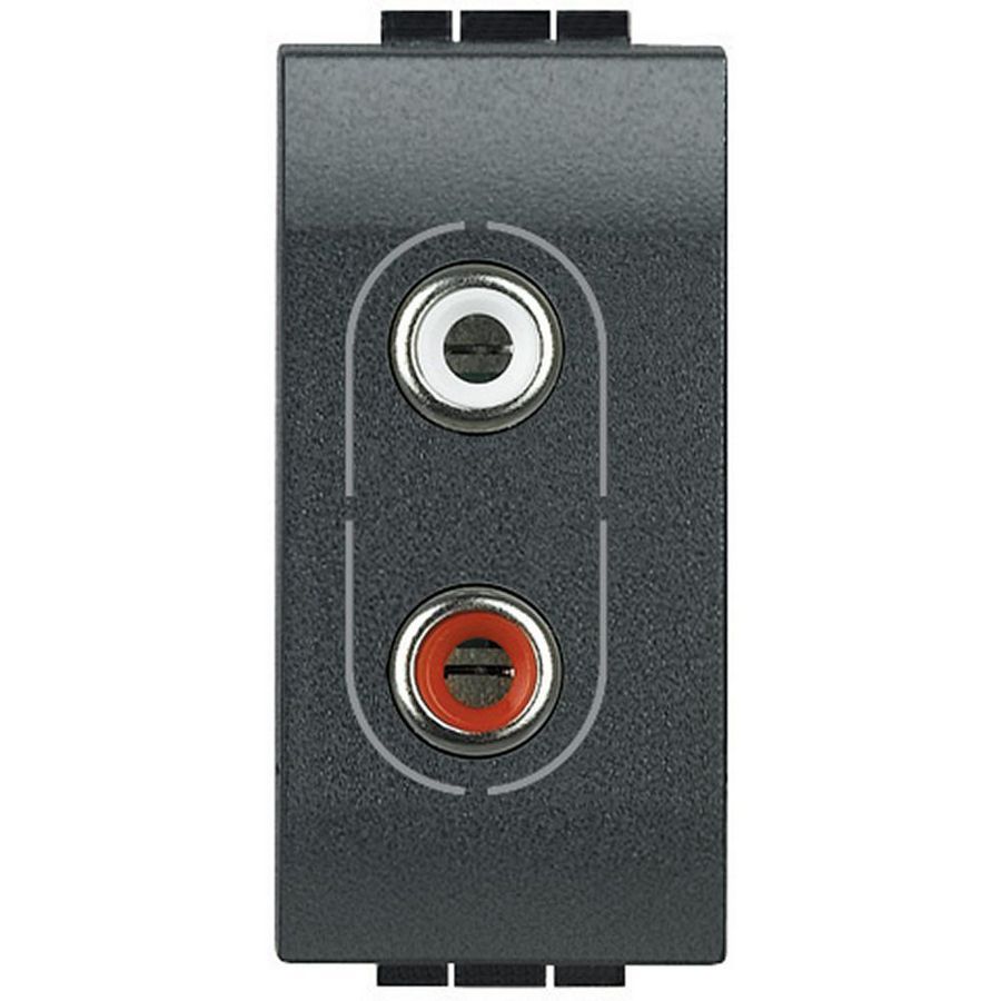 RCA dubbel 1 module antraciet Livinglight