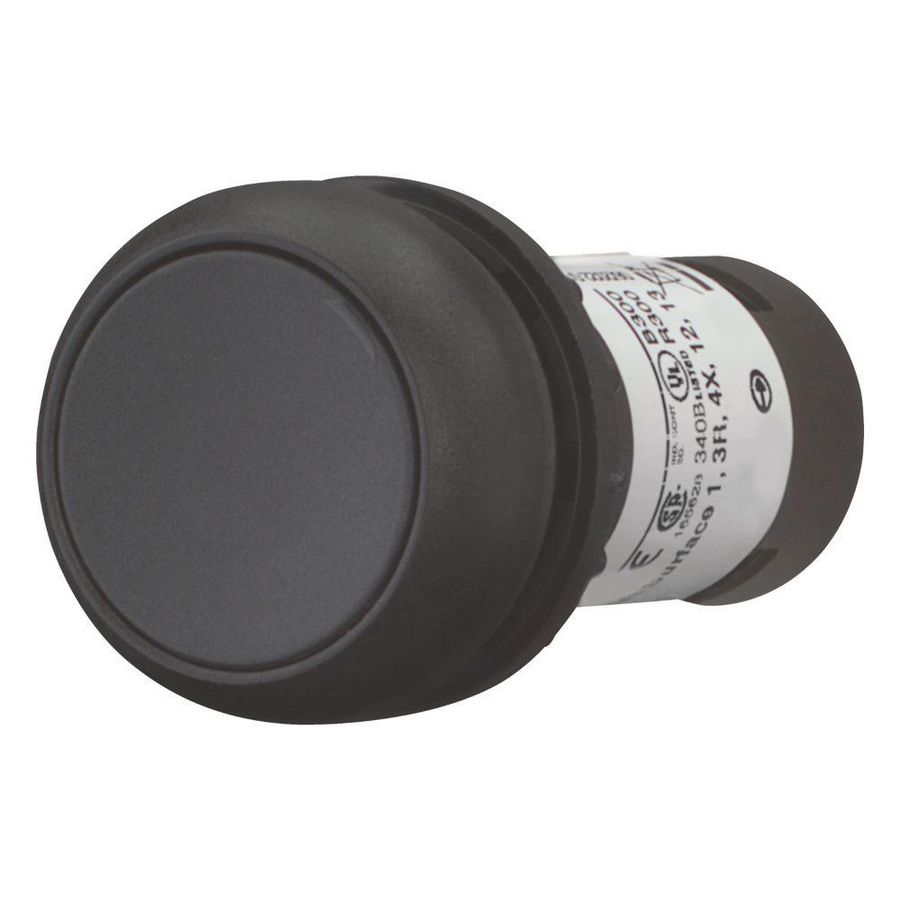 Drukknop compact vlak zwart terugverend 0no/1nc