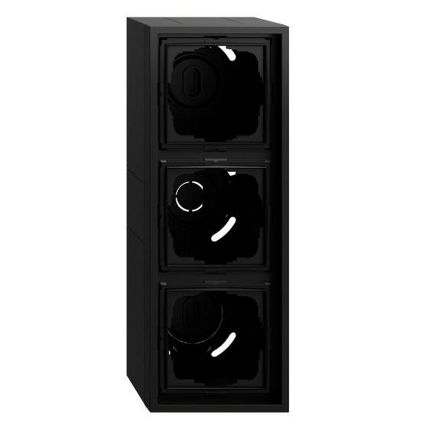 opbouwbehuizing 3-voudig + Afdekraam Gira F300 zwart m(gel.)