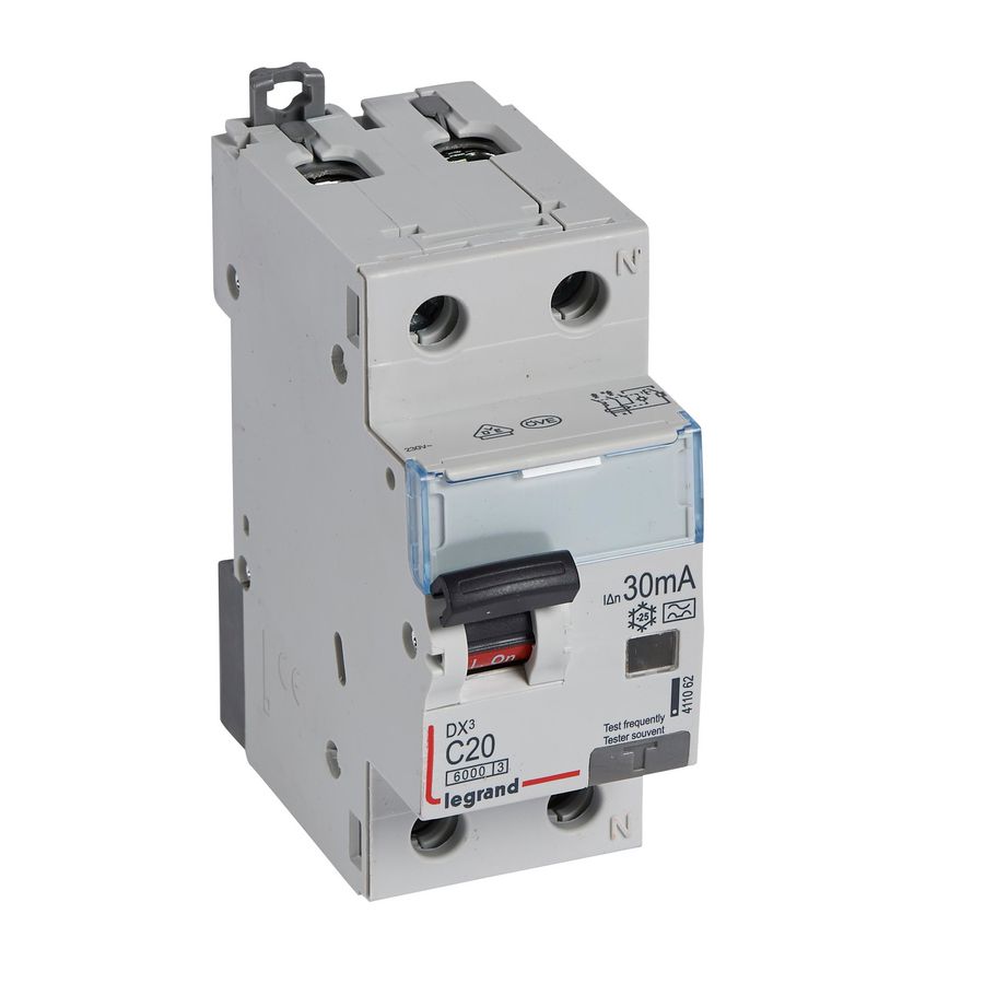 Aardlekautomaat DX3 1P+N C20A 6000A 30mA