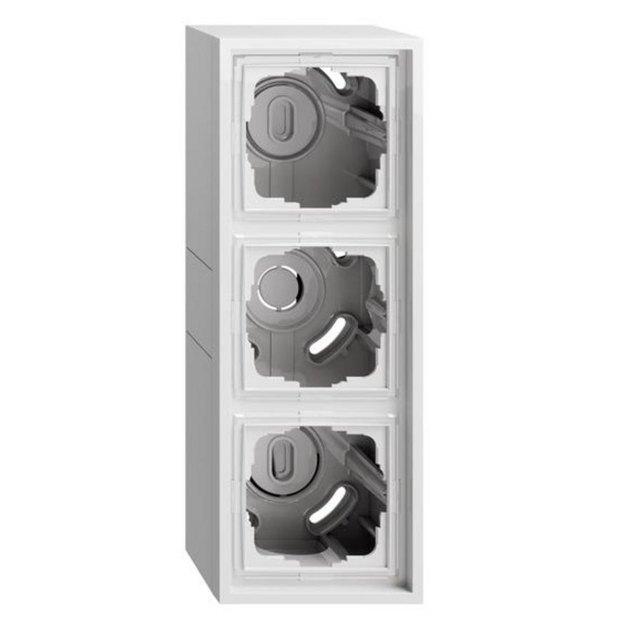 opbouwbehuizing 3-voudig + Afdekraam Gira F300 zuiver wit