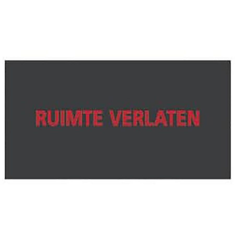 Zwarte tekstplaat rode letters serie LUTO 7TCA091350R1097