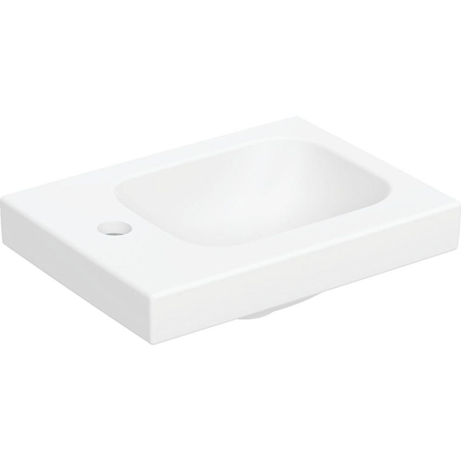 iCon Light fontein 38x28cm kraangat + aflegvlak links zonder overloop mat wit