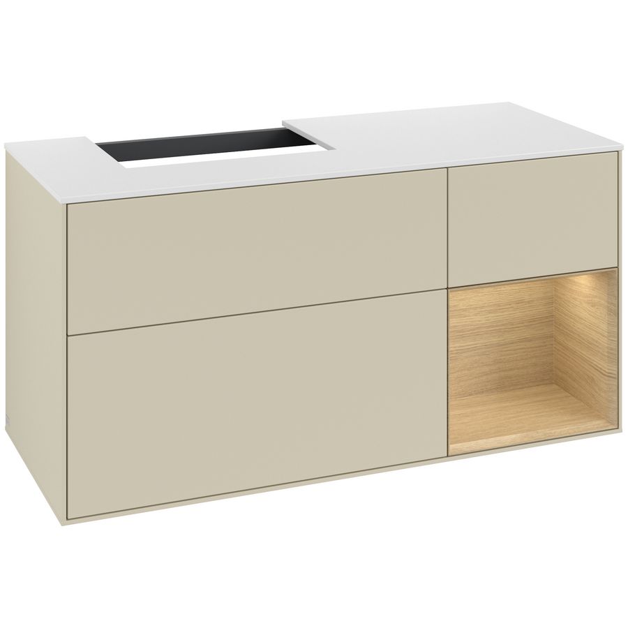 Wastafelonderkast Finion 1200x603x501mm S.Grey Matt Lacquer G151PCHJ