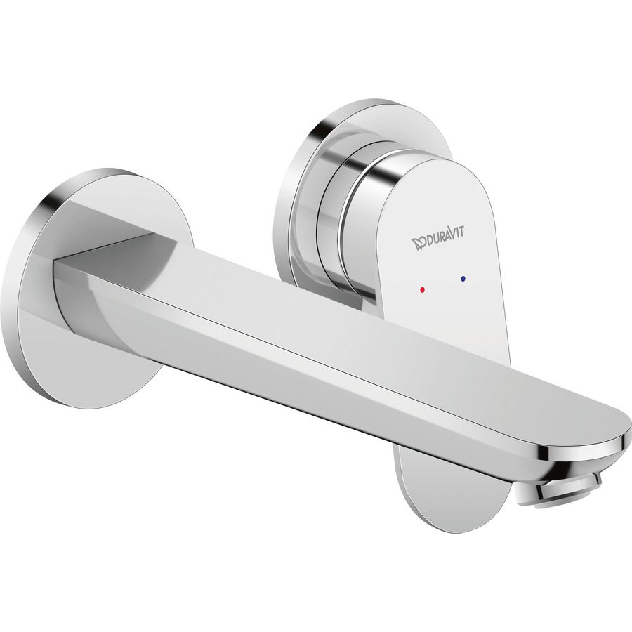 Wave 2-gats wandmengkraan afbouwdeel chroom hoogglans sprong 202mm excl. inbouwdeel