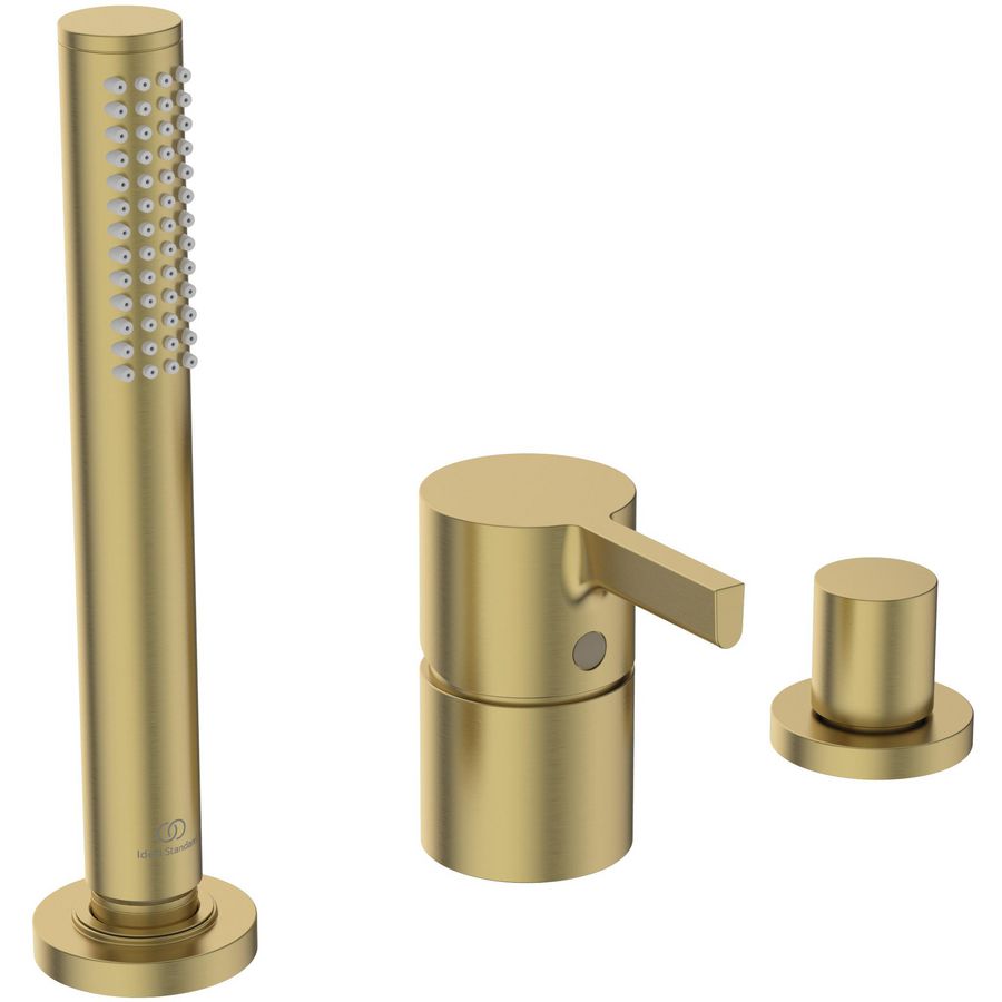Joy badmengkraan 3-gats badrand zonder uitloop brushed gold (mat goudkleurig)
