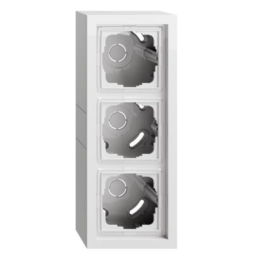 opbouwbehuizing 3-voudig + Afdekraam Gira F200 zuiver wit