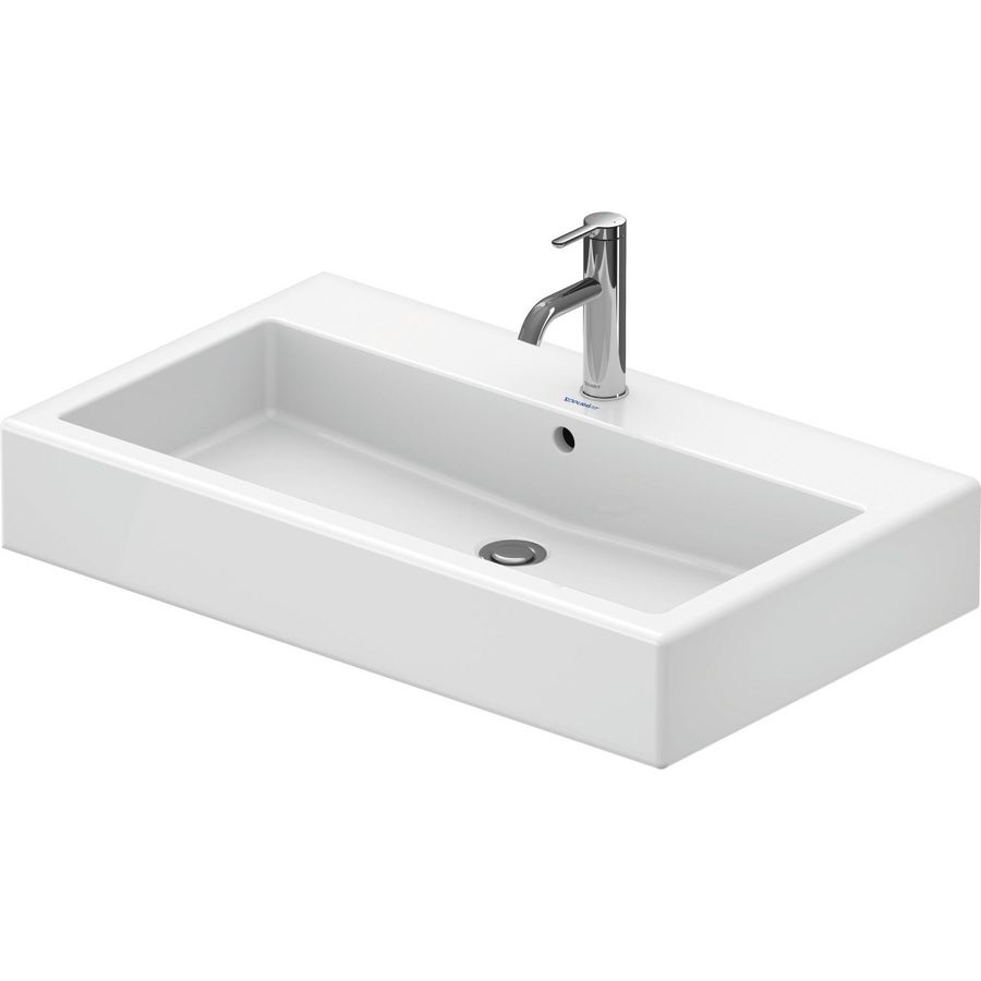 VERO #045480 wastafel 800mm wit met kraangat met overloop