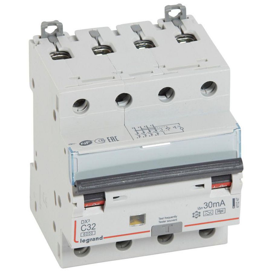 Aardlekautomaat DX3 4-polig C32A 6000A 30mA F