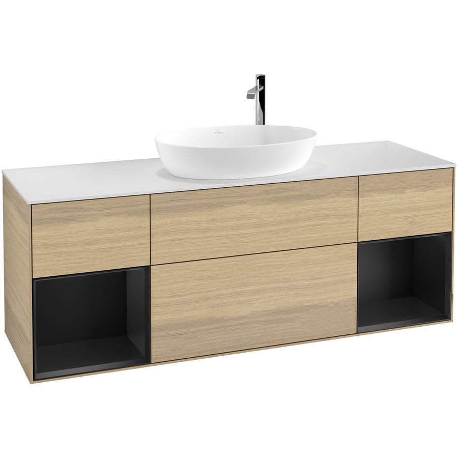 Wastafelonderkast Finion 1600x603x501mm Oak Veneer G981PDPC