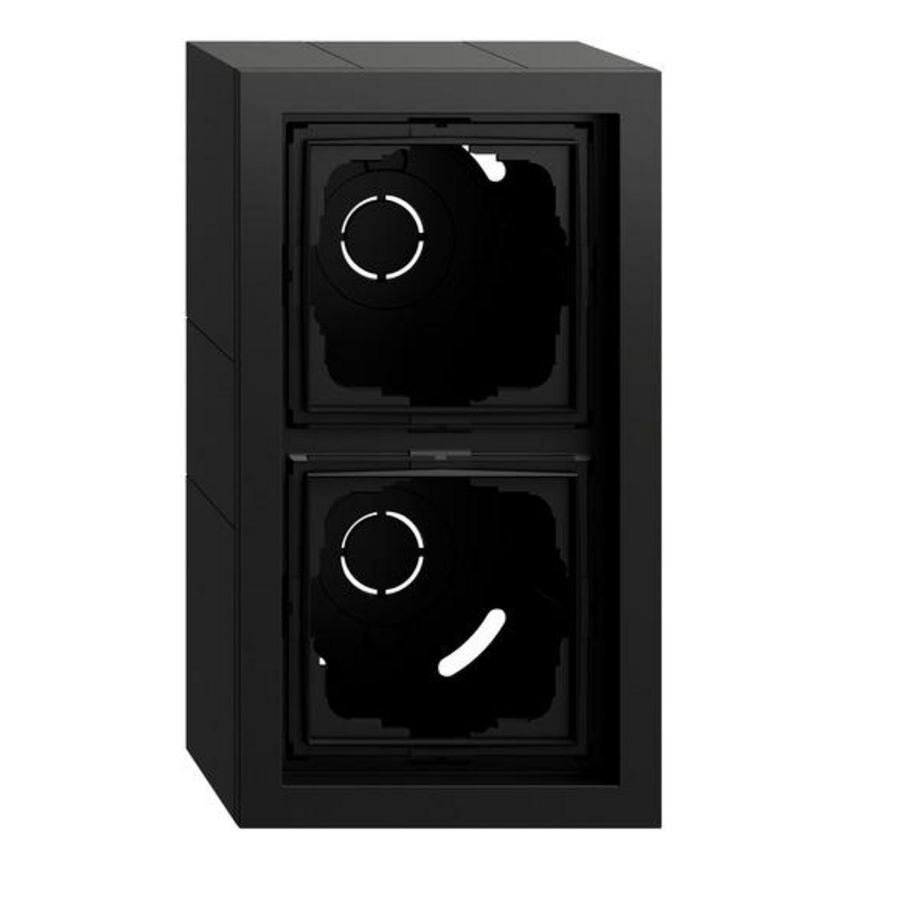 opbouwbehuizing 2-voudig + Afdekraam Gira F200 zwart m(gel.)