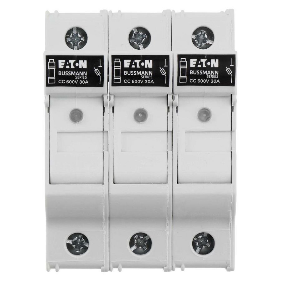 Zekeringhouder laagspan.30 A AC 600 V 10x38mm CC 3P UL VVE=4