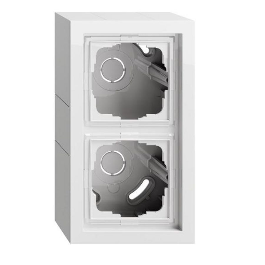 opbouwbehuizing 2-voudig + Afdekraam Gira F200 zuiver wit