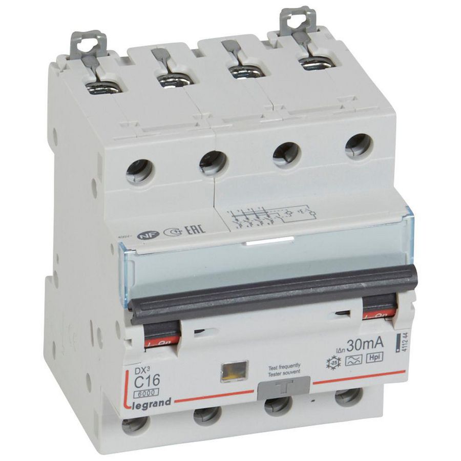 Aardlekautomaat DX3 4-polig C16A 6000A 30mA F