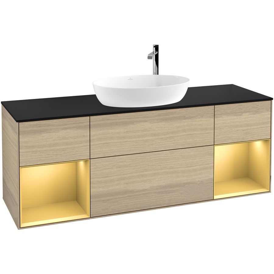 Wastafelonderkast Finion 1600x603x501mm Oak Veneer G982HFPC