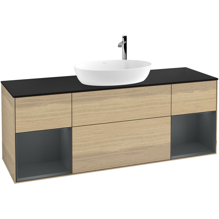 Wastafelonderkast Finion 1600x603x501mm Oak Veneer G982HGPC