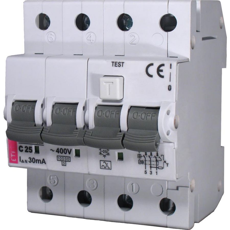 Aardlekautomaat KZS-4M B-kar. 10A 30mA 3-polig + Nul