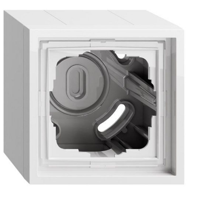 opbouwbehuizing 1-voudig + Afdekraam Gira F300 zuiver wit