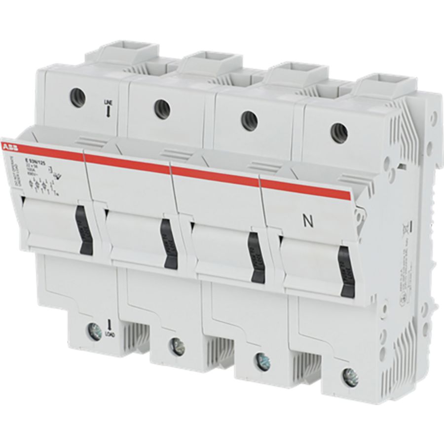 Zekeringhouder voor 22 x 58mm zekeringen 3p+N max 100A