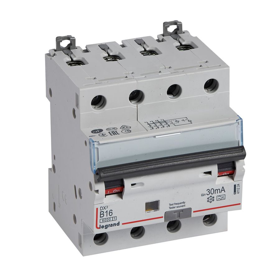 Aardlekautomaat DX3 4-polig B16A 6000A 30mA