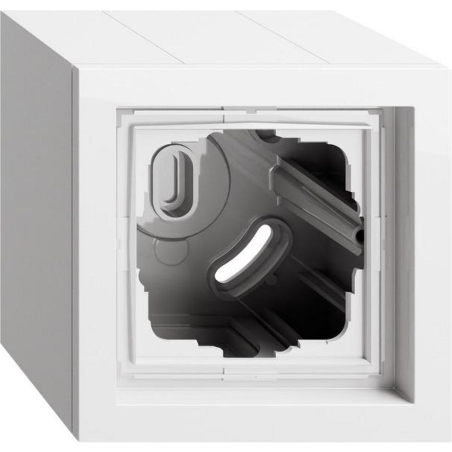 opbouwbehuizing 1-voudig + Afdekraam Gira F200 zuiver wit