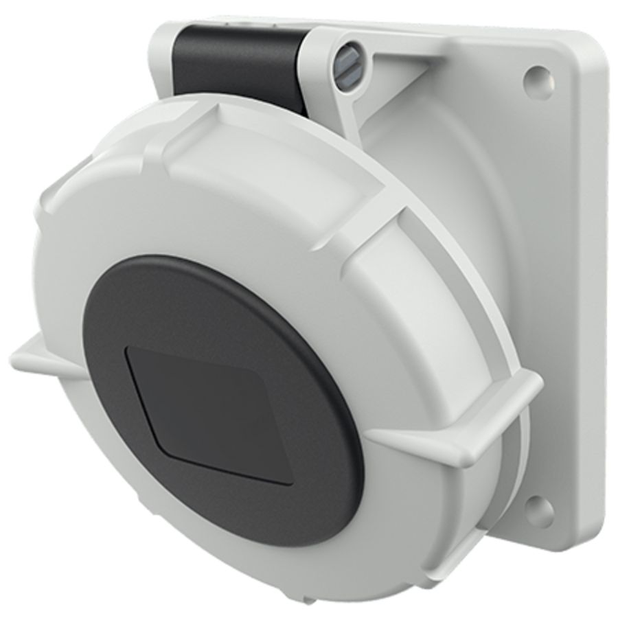 Inbouwwandcontactdoos 32A 4-polig  7H 500V IP67 schuin