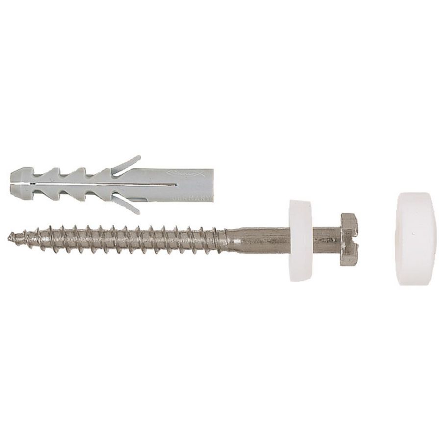 Set a 2 potschroeven 6-kant rvs 6x70mm WCN1 incl. plug +kapjes wit