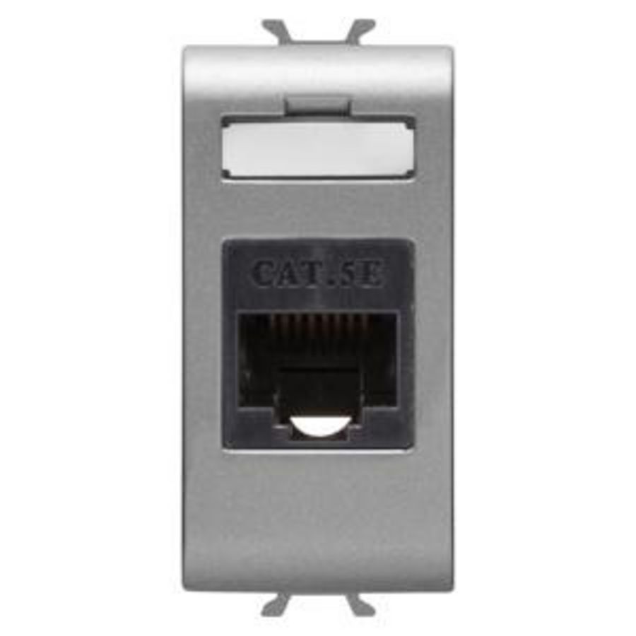 RJ45 CONTACTDOOS-CATEGORIE 5e-UTP-1 MODULE-TITANIUM