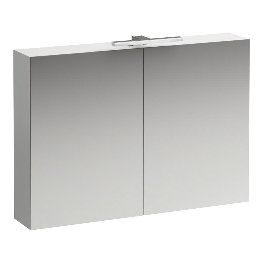 Base spiegelkast 1000x700x185mm wit hggl. m.LED-verl. 2xdeur