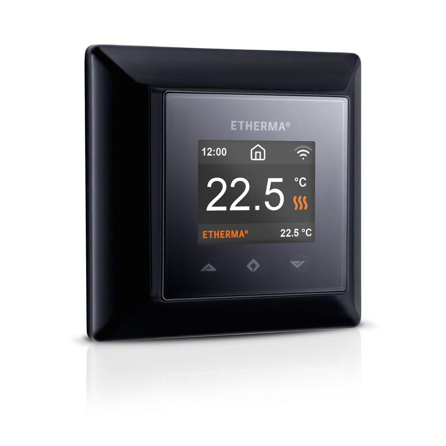 Wifi Thermostaat, app-bediening 5-40gr.C 16A Zwart RAL9011